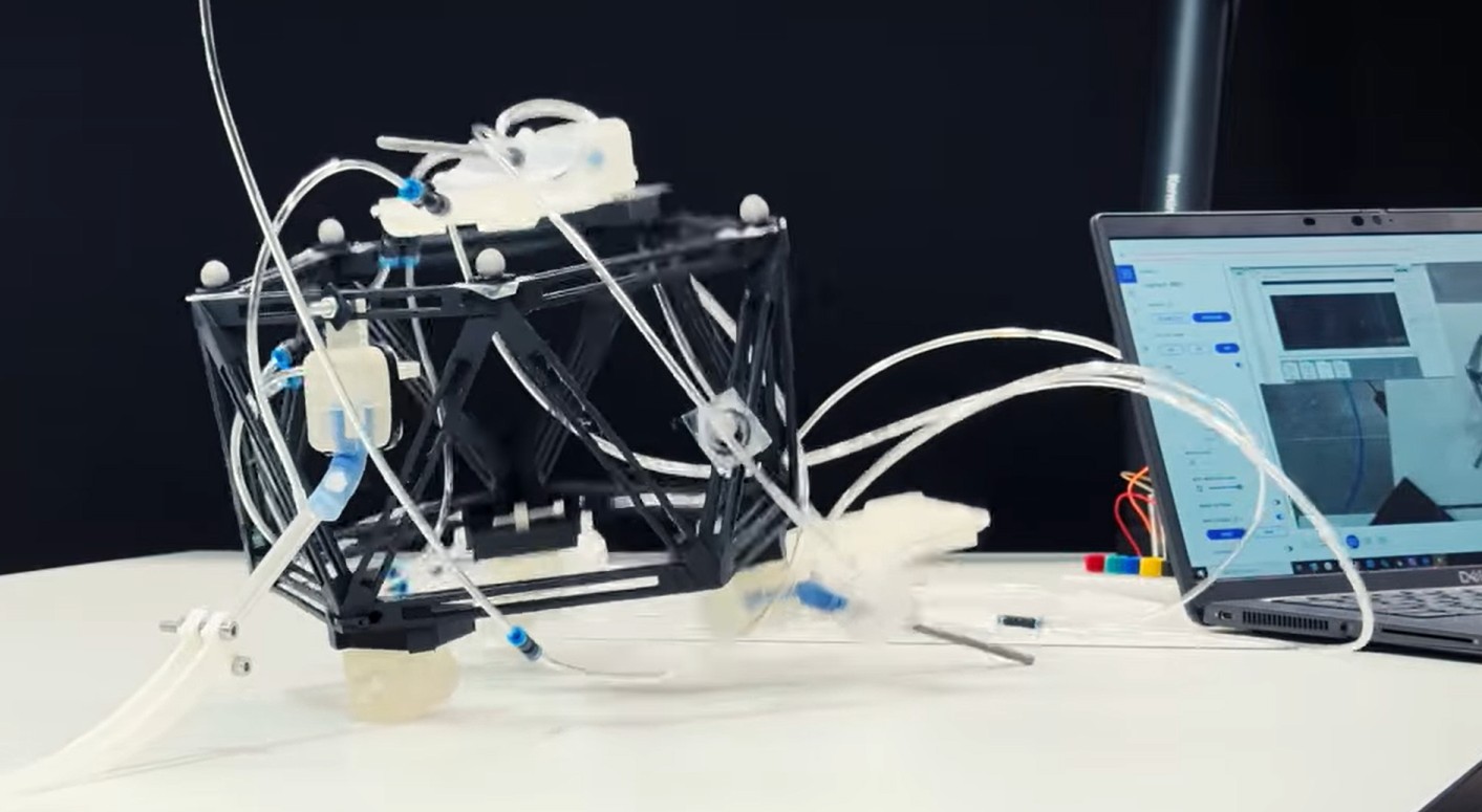 A crawling robot which is able to sense the end of the terrain, preventing it from falling off. 