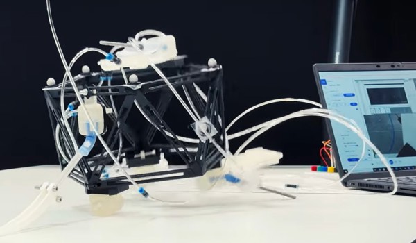 A crawling robot which is able to sense the end of the terrain, preventing it from falling off. 